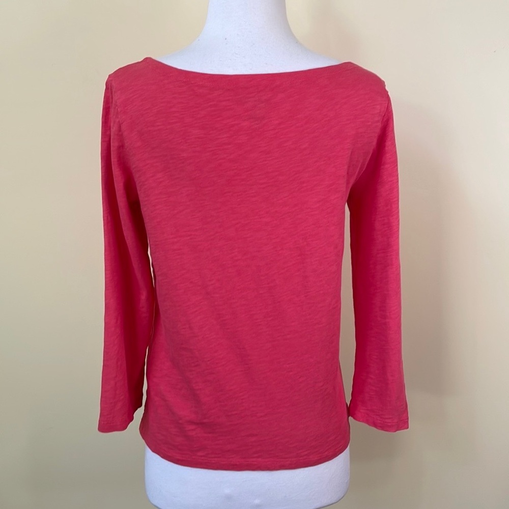 J. Crew Red Slub Long Sleeve Tee - Picture 3 of 8